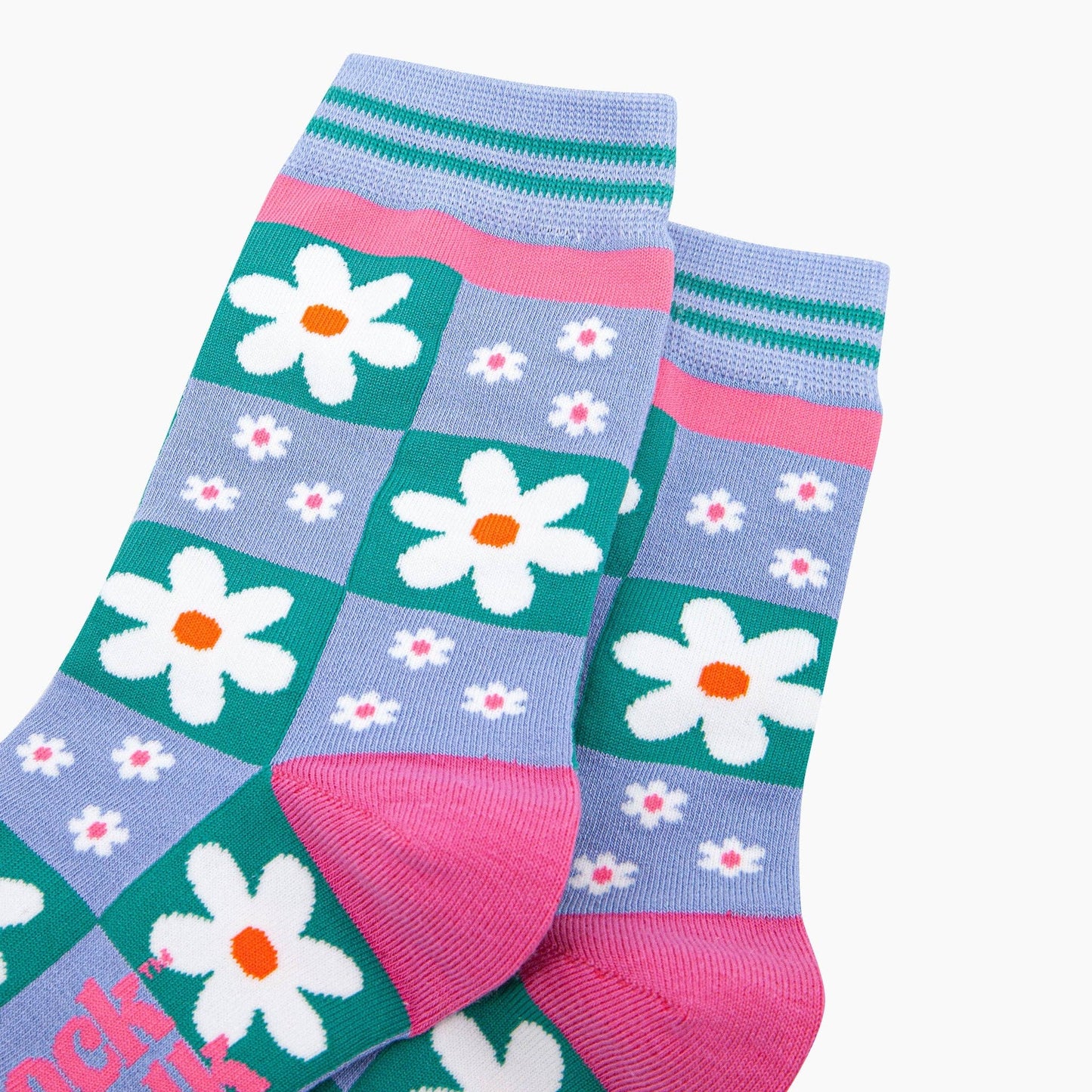 Flower Checkerboard Bamboo Socks