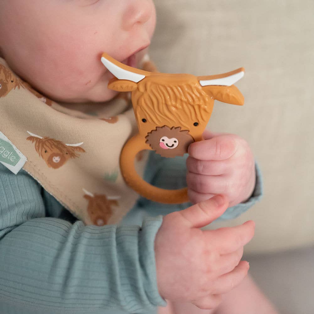 Highland Cow Pattern Baby Bib