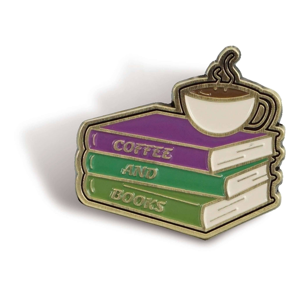 Coffee and Books Enamel Pin Badge