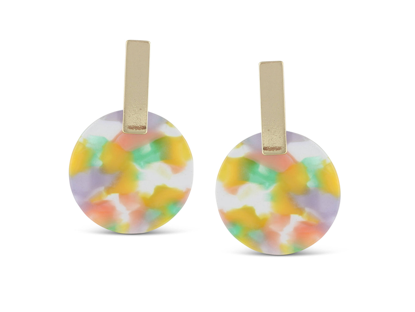 Emma Resin Disc Earrings in Lilac