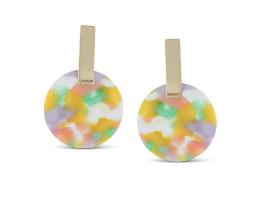 Emma Resin Disc Earrings in Lilac
