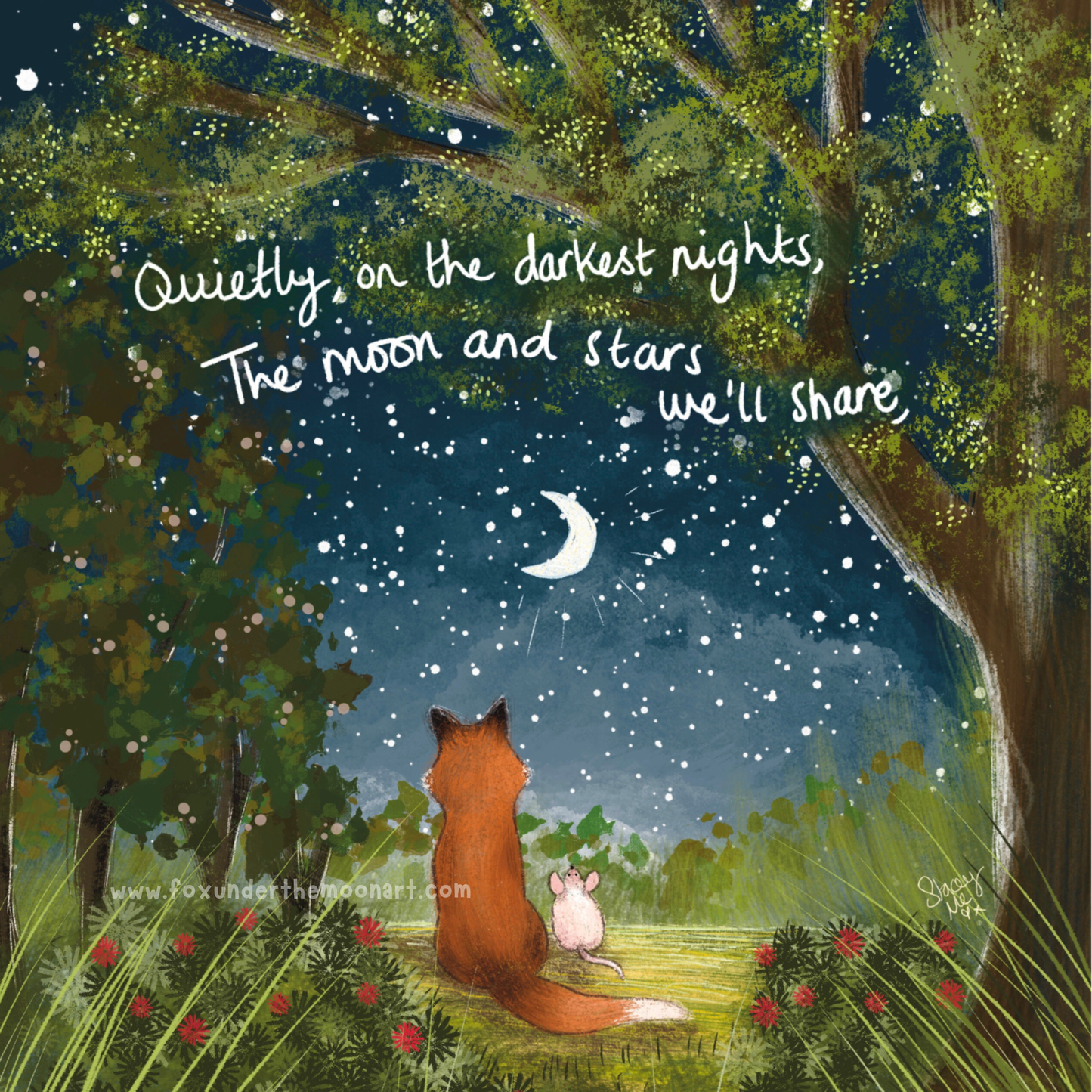 Real Friends Being There Foxes A4 Art Print