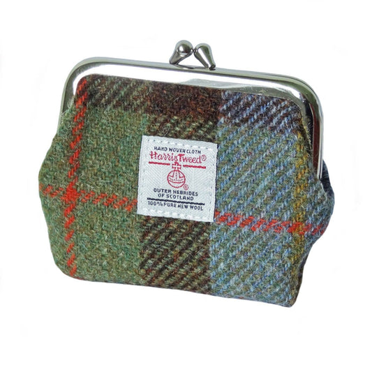 Harris Tweed 'Eigg' Small Clasp Purse in Blue