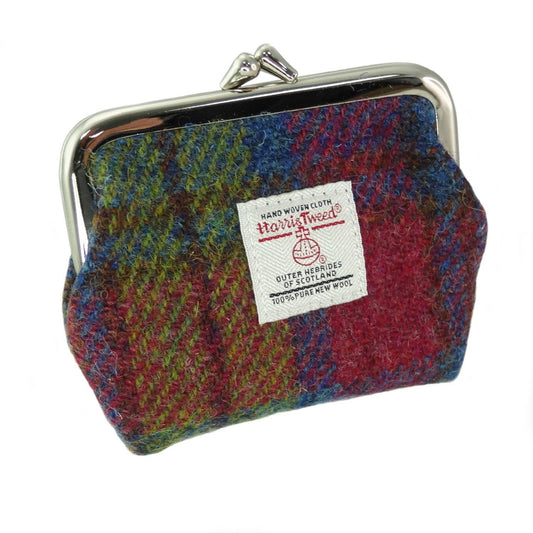 Harris Tweed 'Eigg' Small Clasp Purse in Purple