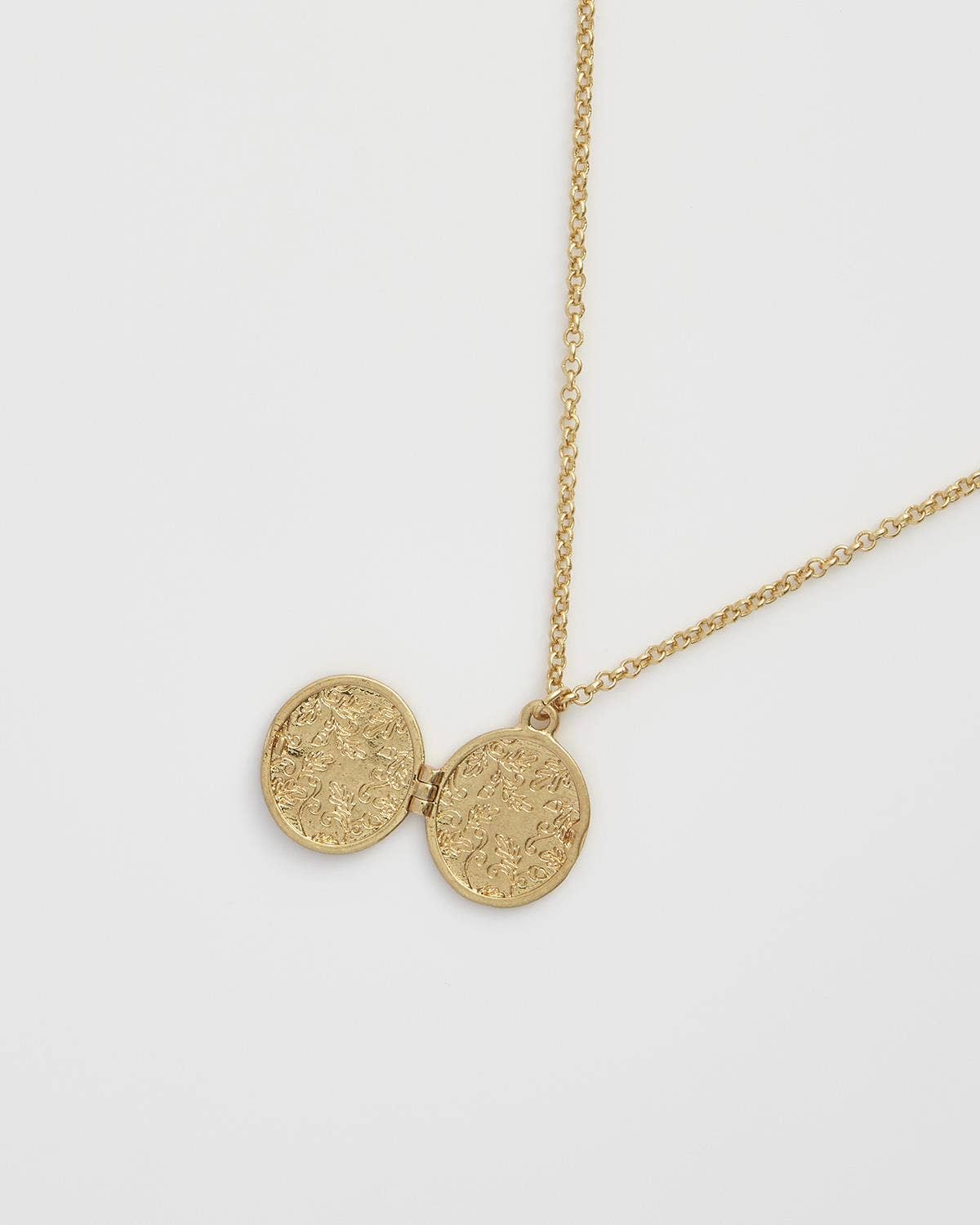 Fox & Acorn Oval Chain Locket Necklace