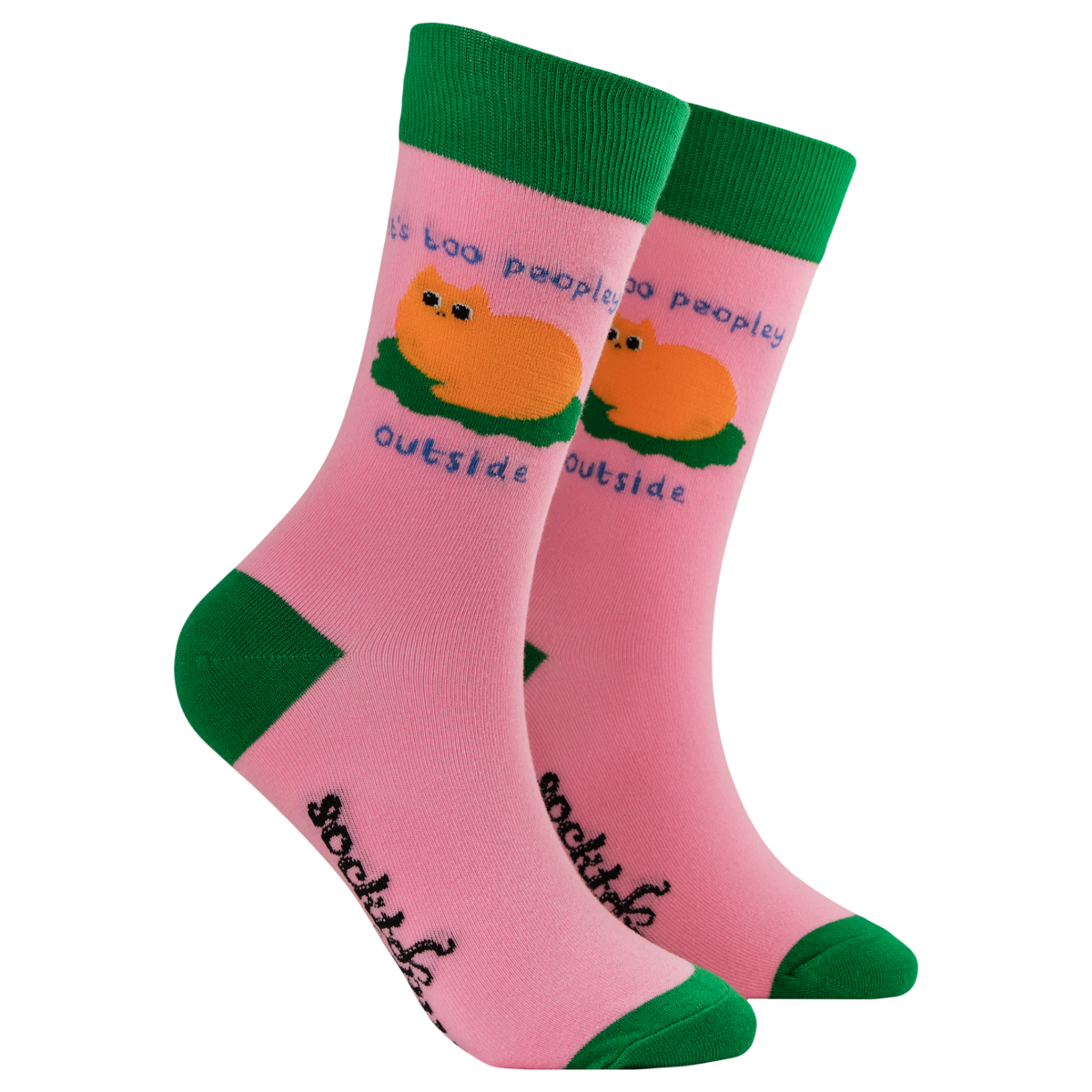 It's Too Peopley Outside Socks in Pink