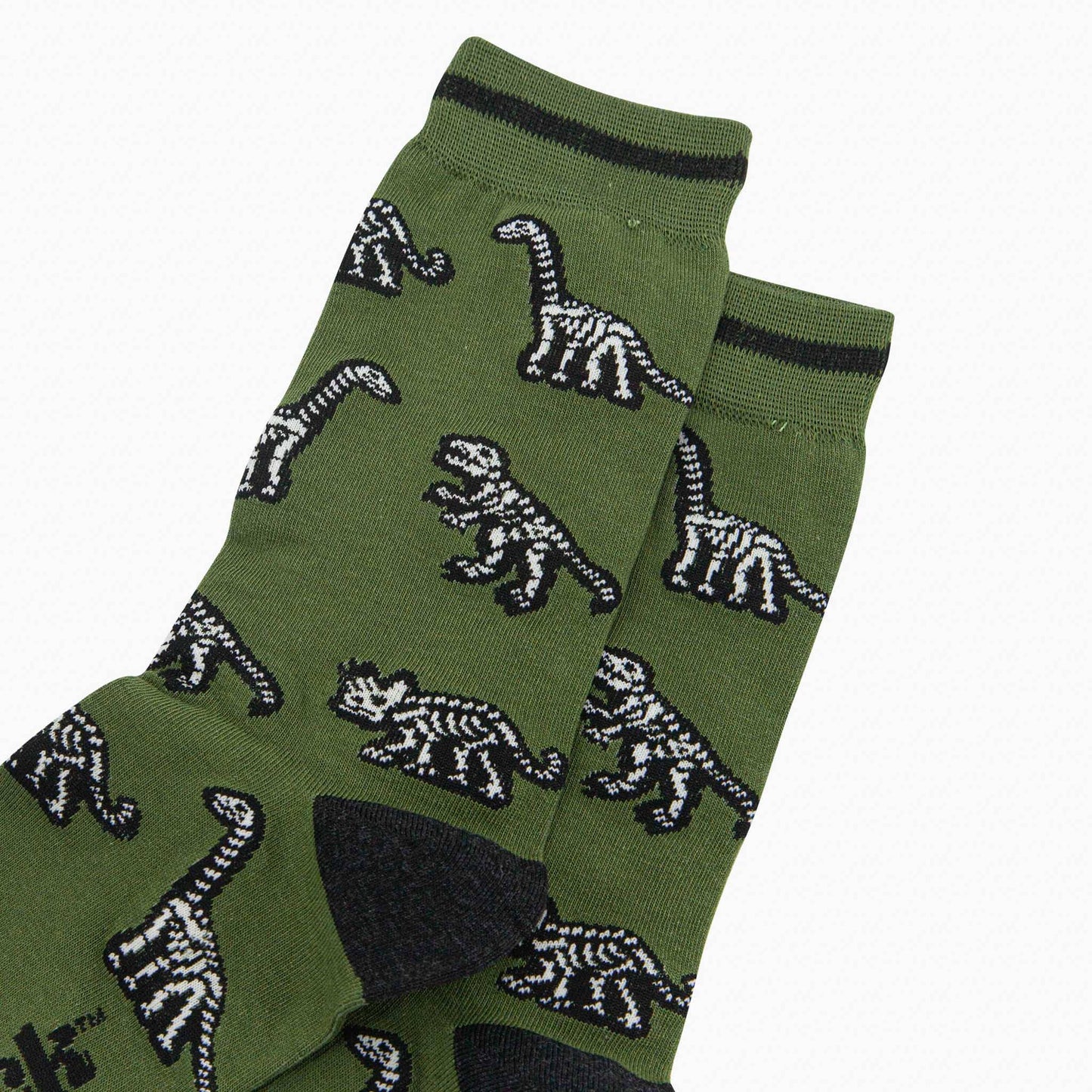 Dinosaur Bones Bamboo Socks in Green