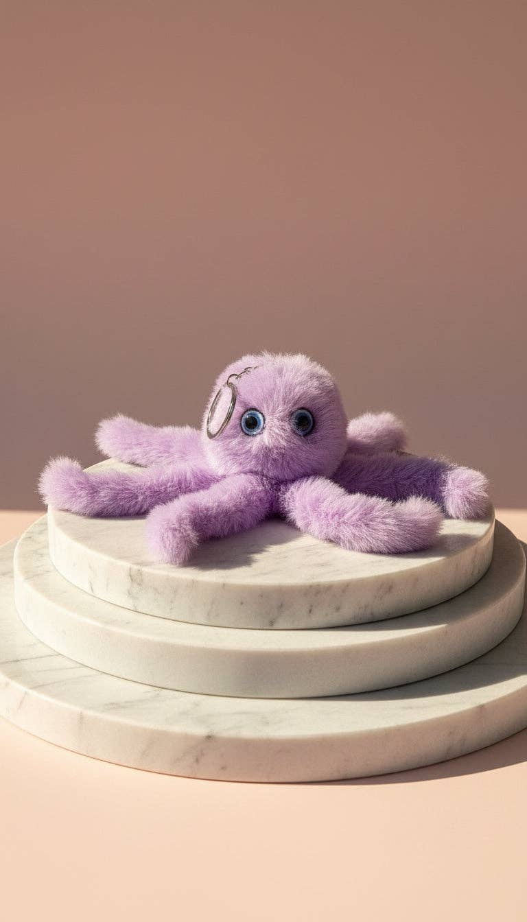 Fluffy Octopus Bag Charm
