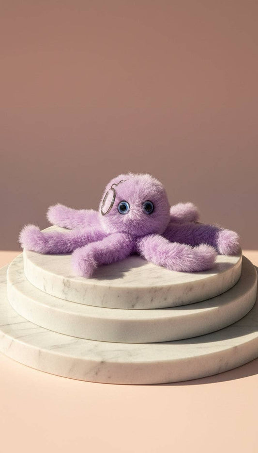Fluffy Octopus Bag Charm