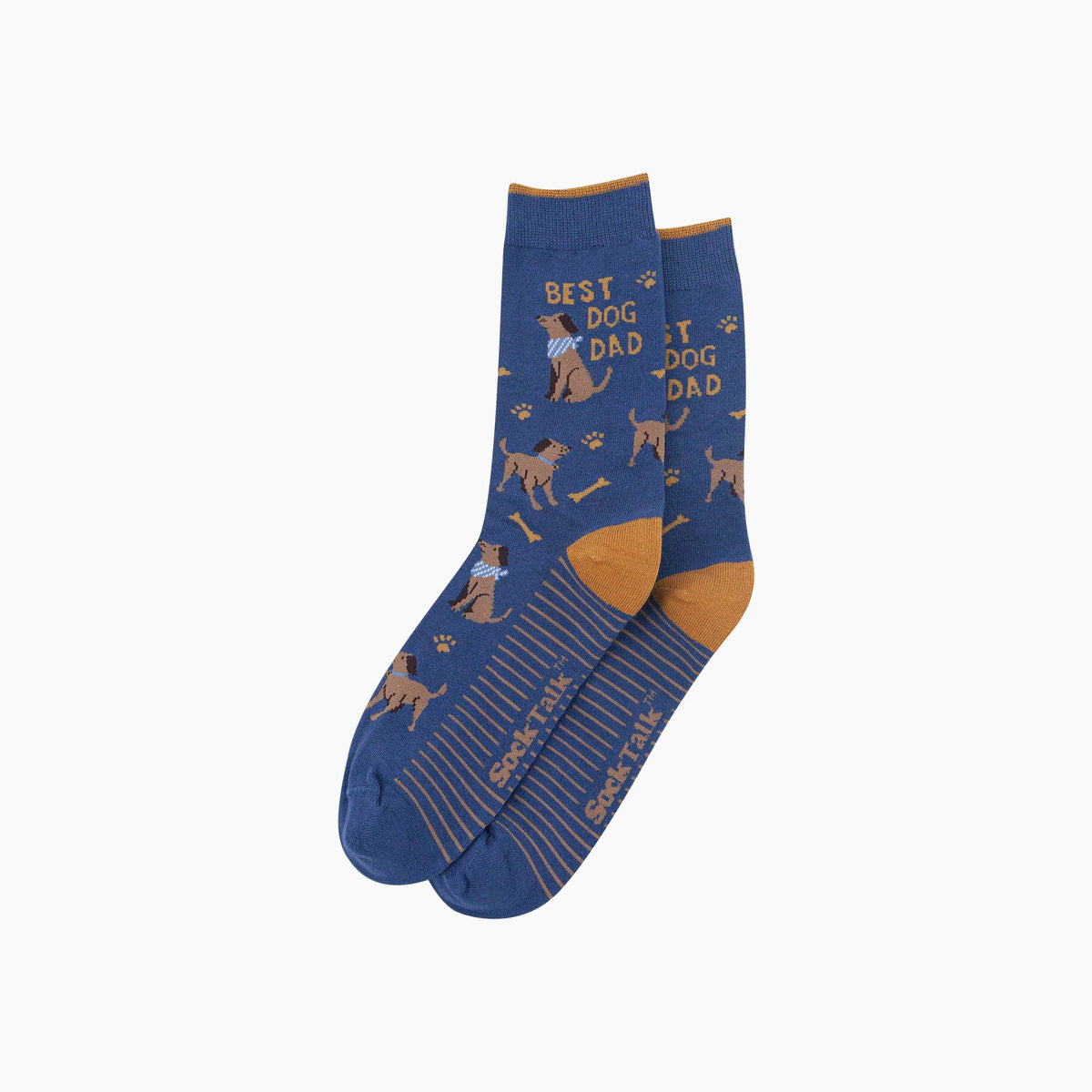 Best Dog Dad Combed Cotton Socks in Denim Blue