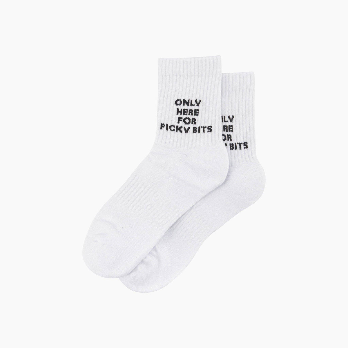 Only Here For Picky Bits Organic Cotton Sports Socks in White