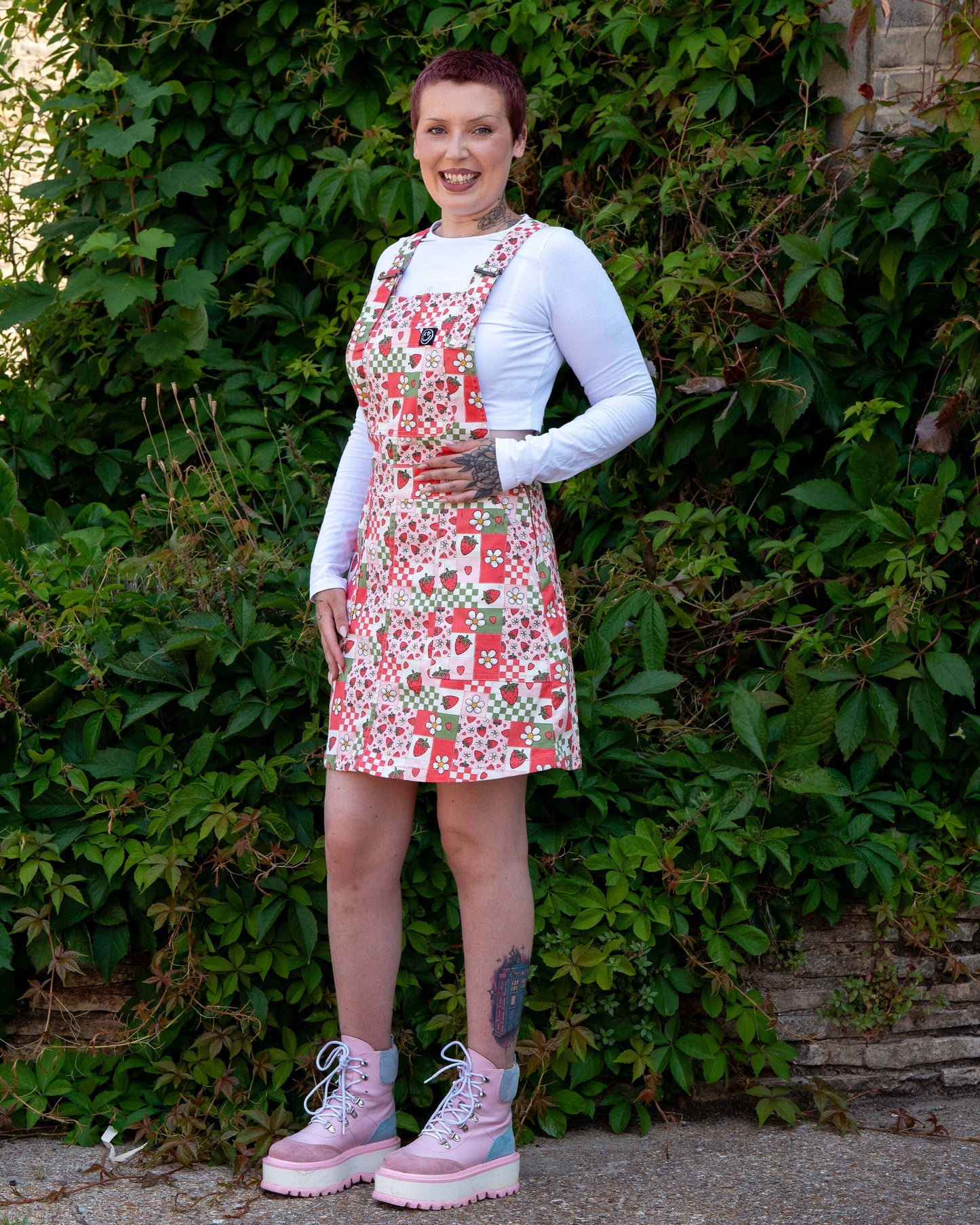 Strawberry Picnic Stretch Pinafore Rebel Romance