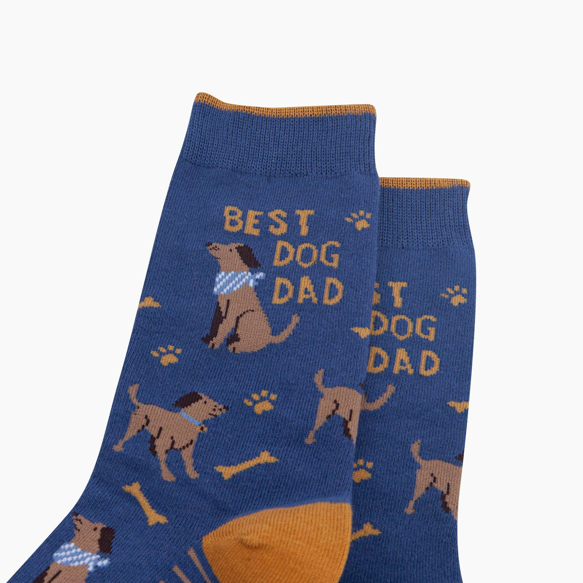 Best Dog Dad Combed Cotton Socks in Denim Blue