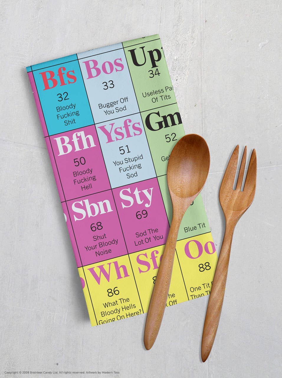 Periodic Table of Swearing Tea Towel