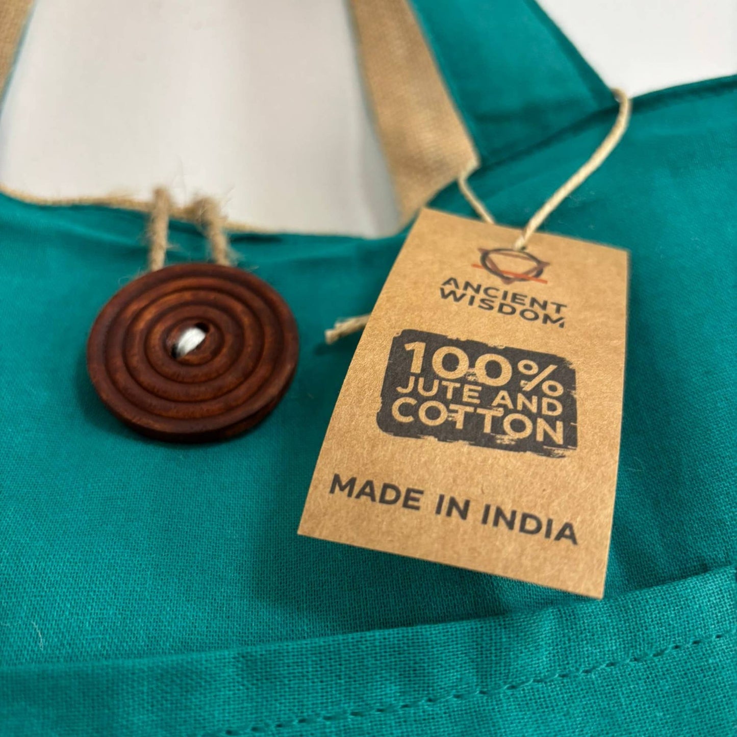 Jute & Cotton Reversible Big Bag in Teal