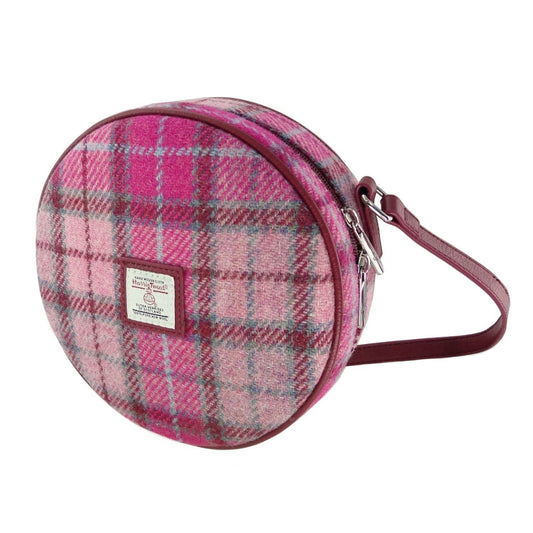 Harris Tweed 'Bannock' Round Bag in Pink