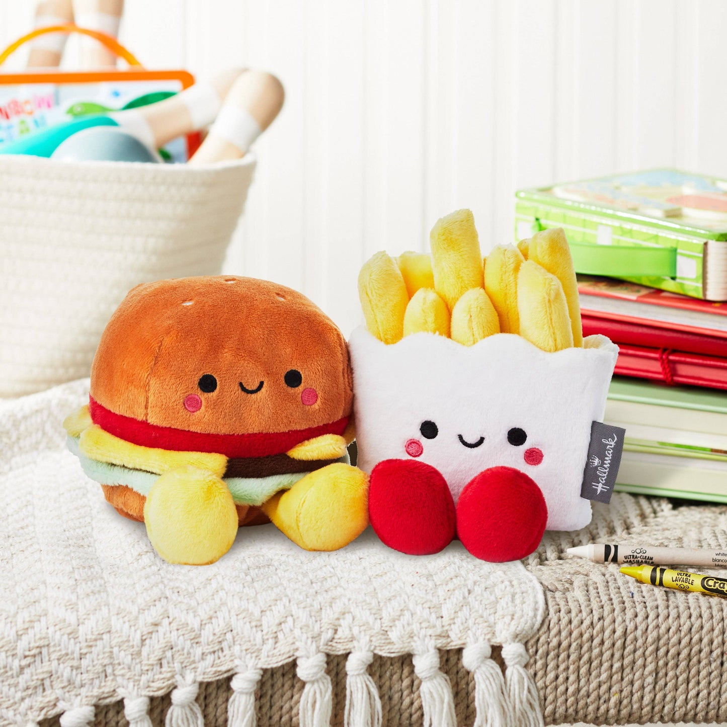 Burger & Fries Magnetic Soft Toy Pair