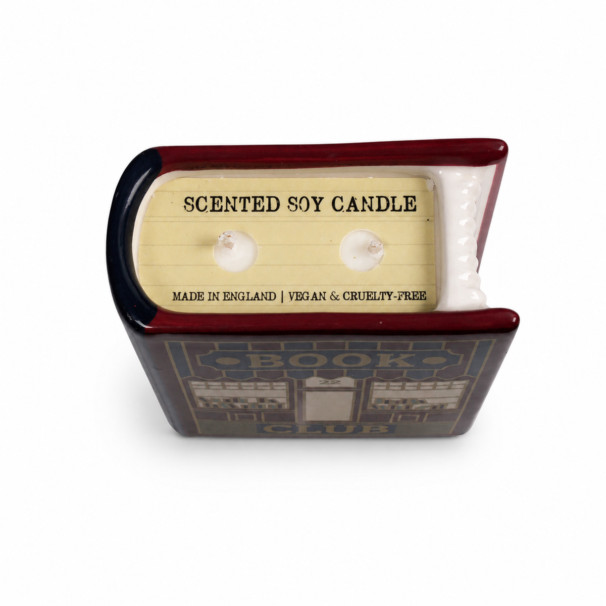 Book Club Book-Shaped Ceramic Candle