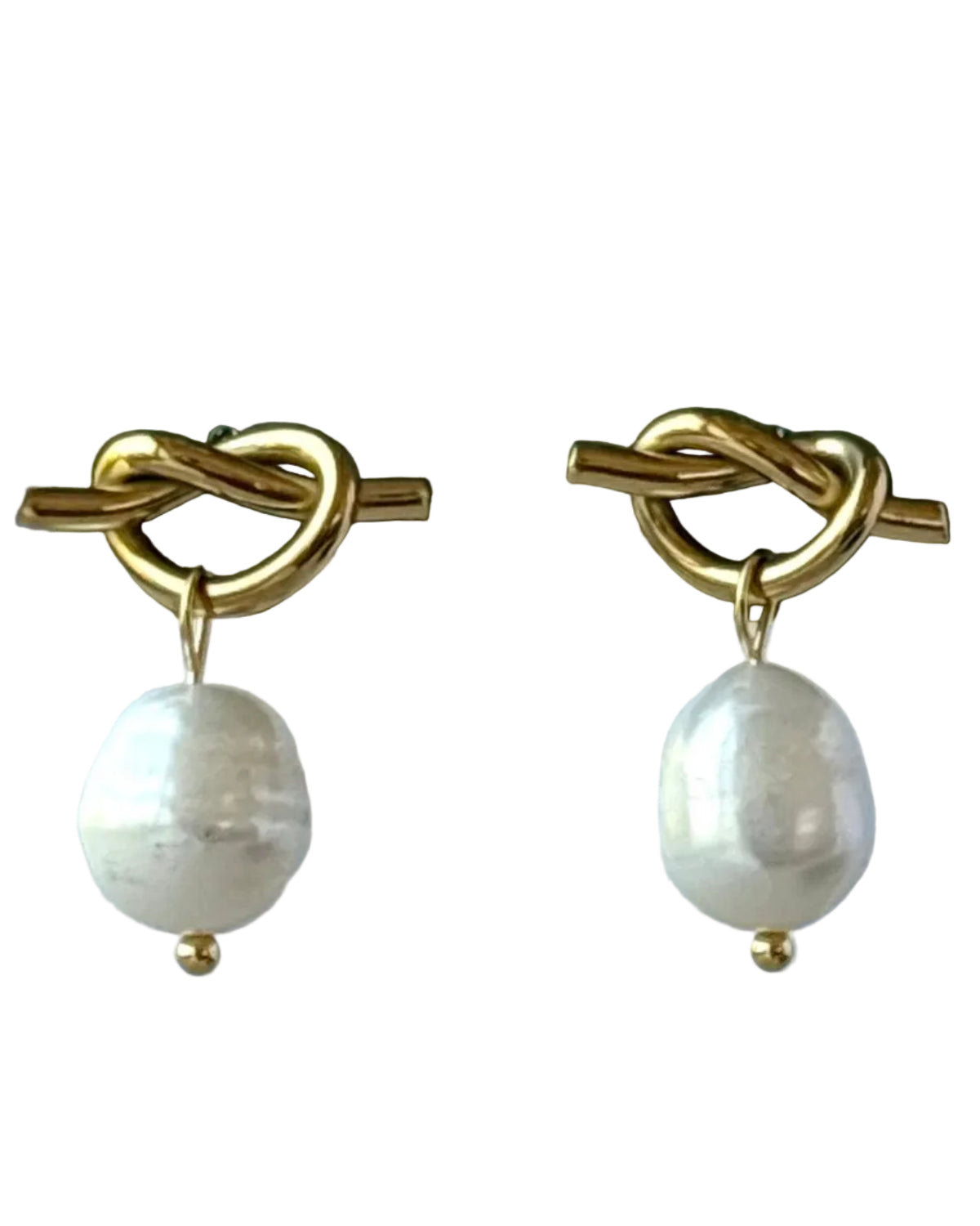 Tarnish Resistant Pearl Knot Studs