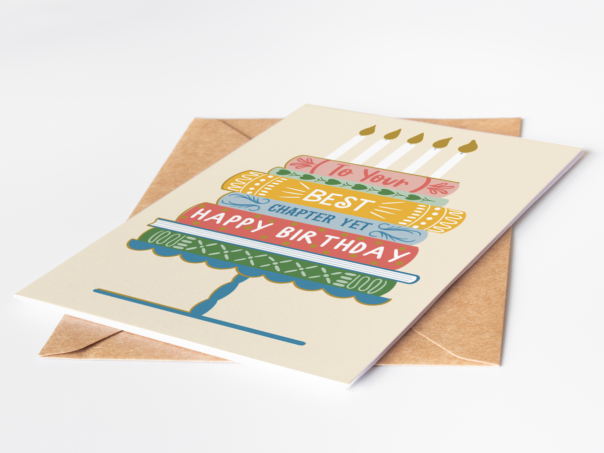 Bookish Birthday Cake Card