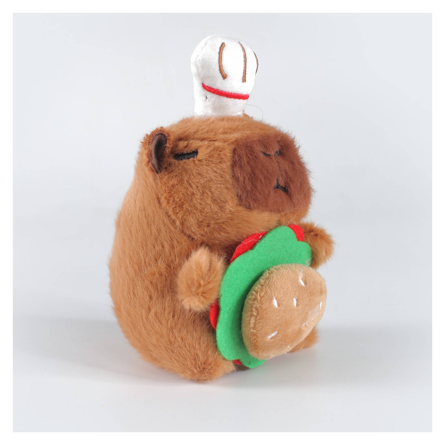 Plush Capybara Burger Chef Bag Charm