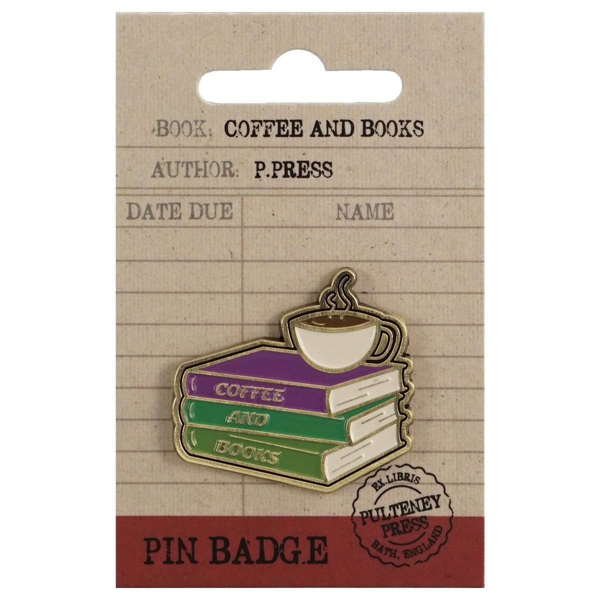 Coffee and Books Enamel Pin Badge
