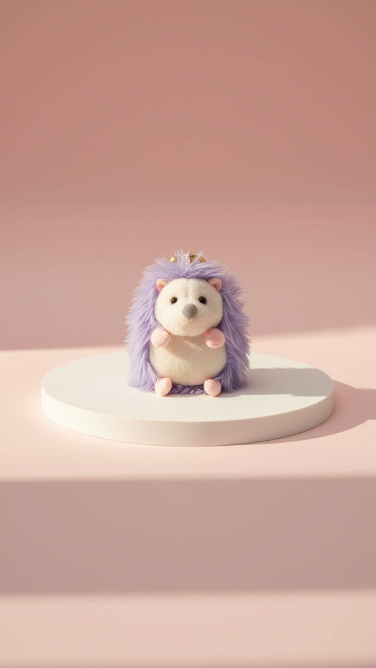 Hedgehog Bag Charm in Purple or White