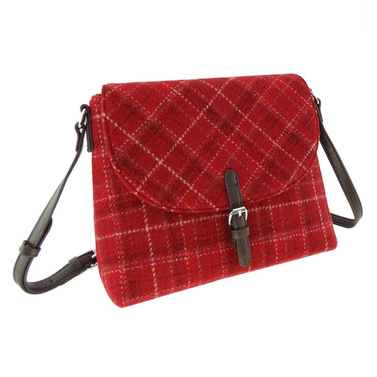 Harris Tweed 'Torridon' Women's Crossbody Shoulder Bag in Red