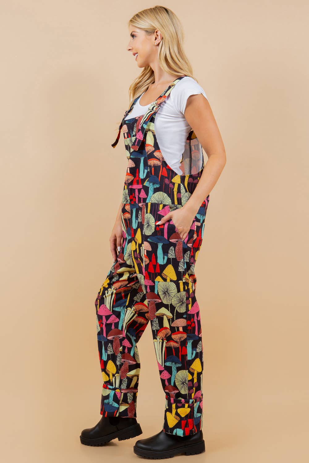 Black Mushroom Lightweight Dungarees