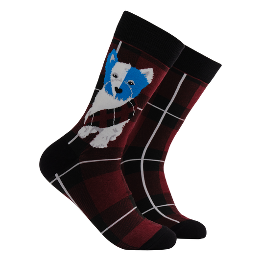 Braveheart Westie Dog Crew Socks