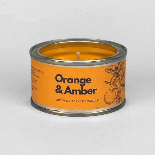 Orange & Amber Paint Tin Candle