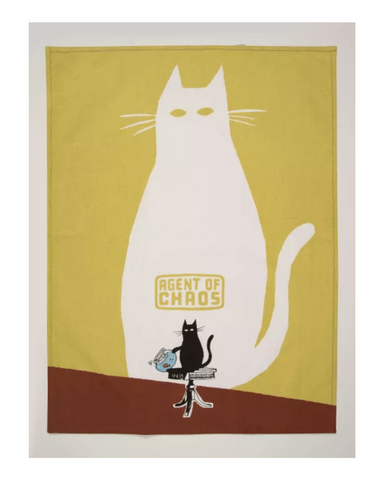 Agent Of Chaos Cat Tea Towel