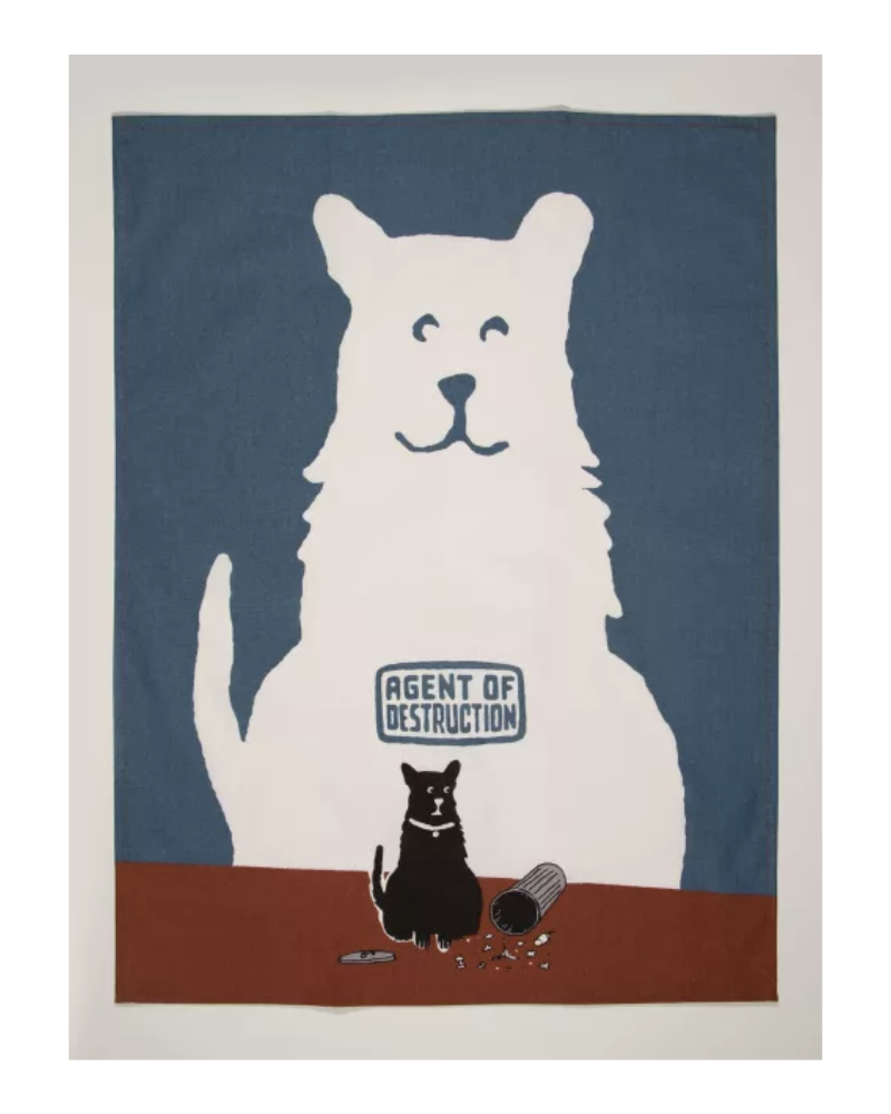 Agent Of Destruction Dog Tea Towel