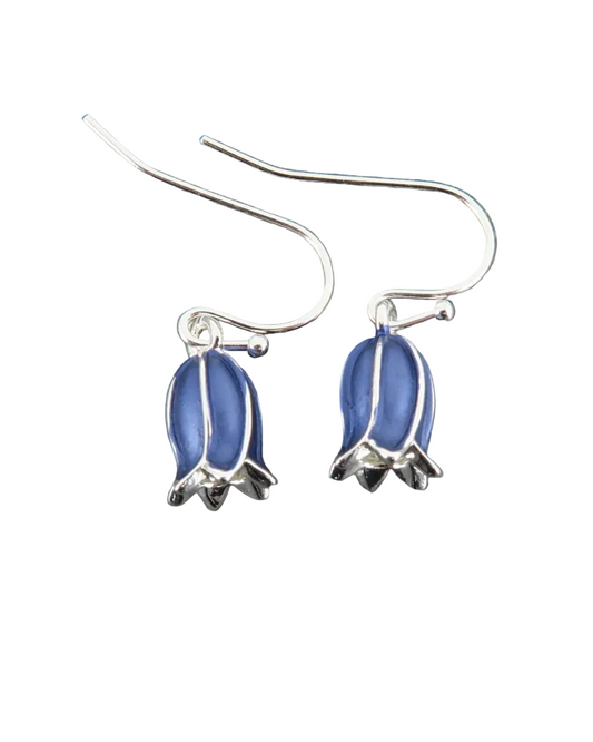 Bluebell Flower Drop Earrings in Gold & Silver