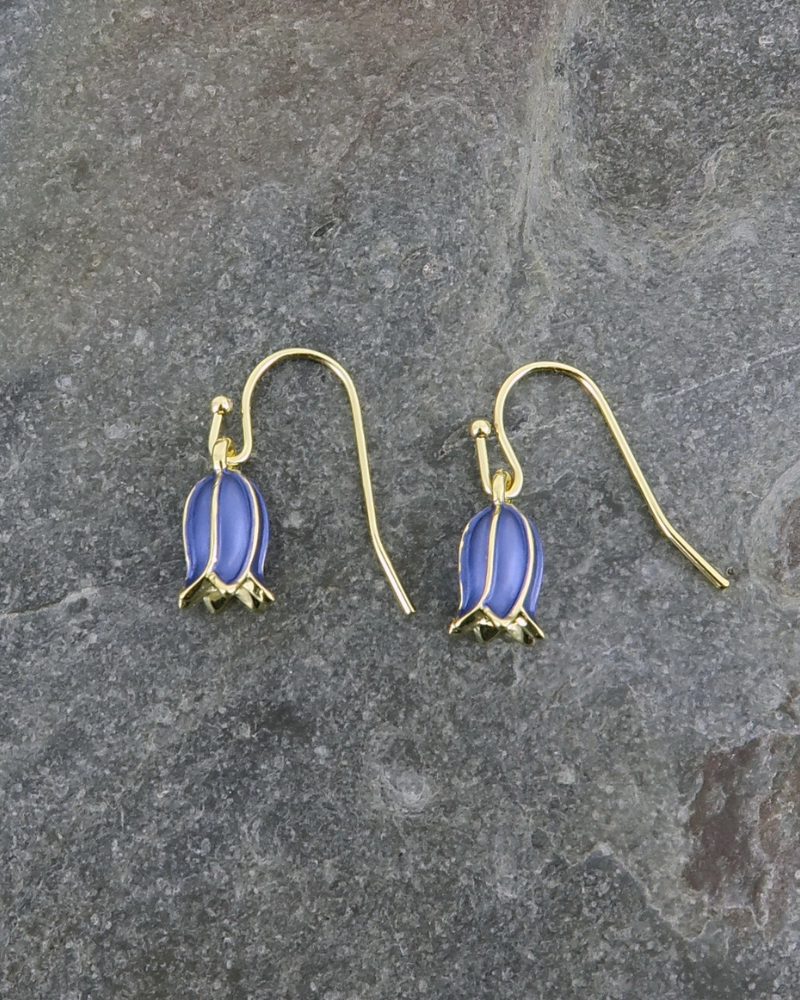 Bluebell Flower Drop Earrings in Gold & Silver