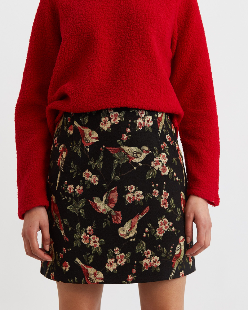 Aubin Tweet Tapestry Skirt