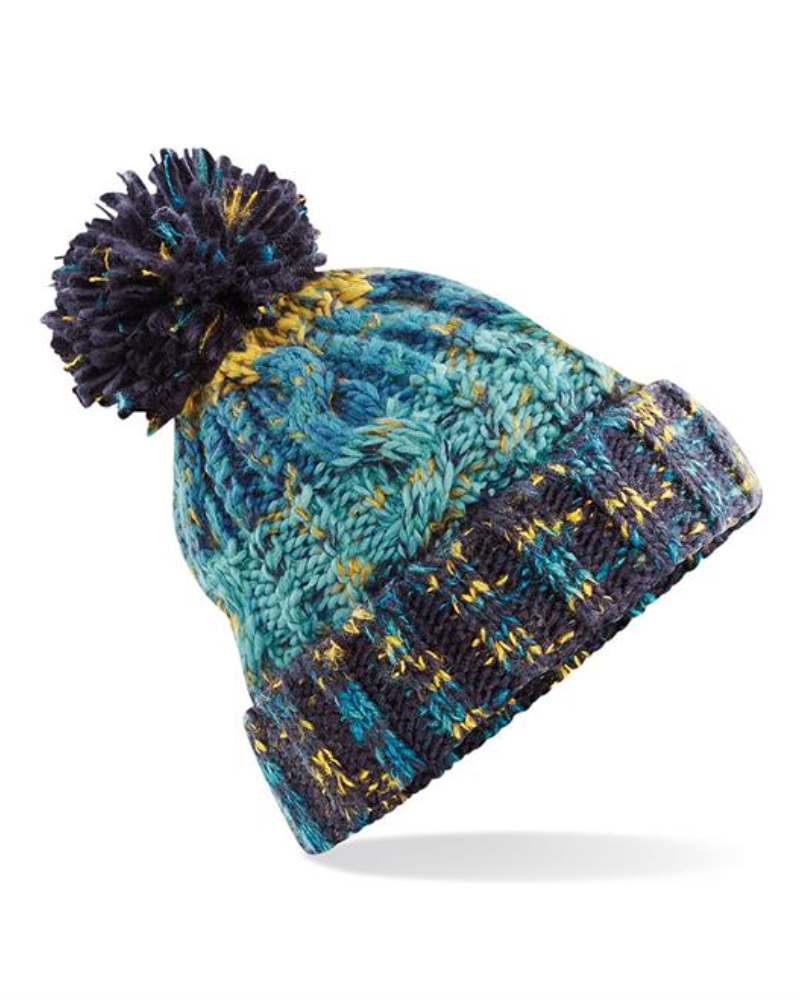 Beechfield Corkscrew Pom Pom Beanie - Assorted Colours