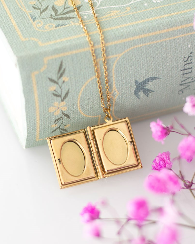 Book Shaped Locket Necklace