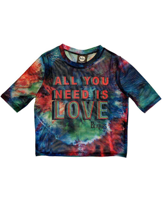 The Beatles All You Need is Love Mesh Crop Top