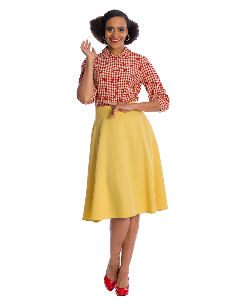 Cherry Amore Gingham Blouse by Banned Apparel