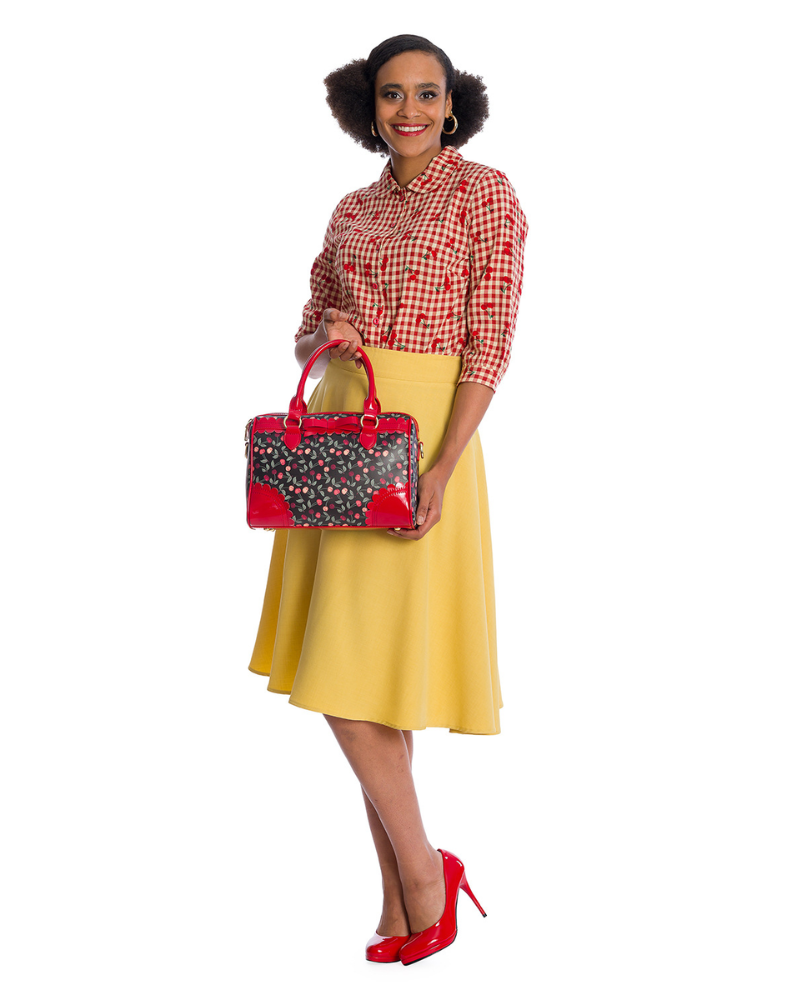 Cherry Amore Gingham Blouse by Banned Apparel