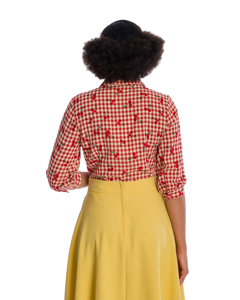 Cherry Amore Gingham Blouse by Banned Apparel