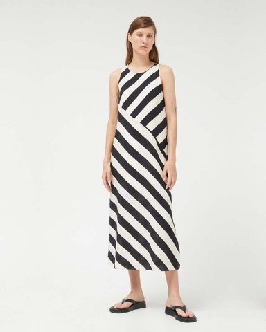 Monochrome Stripe Maxi Dress by Compania Fantastica