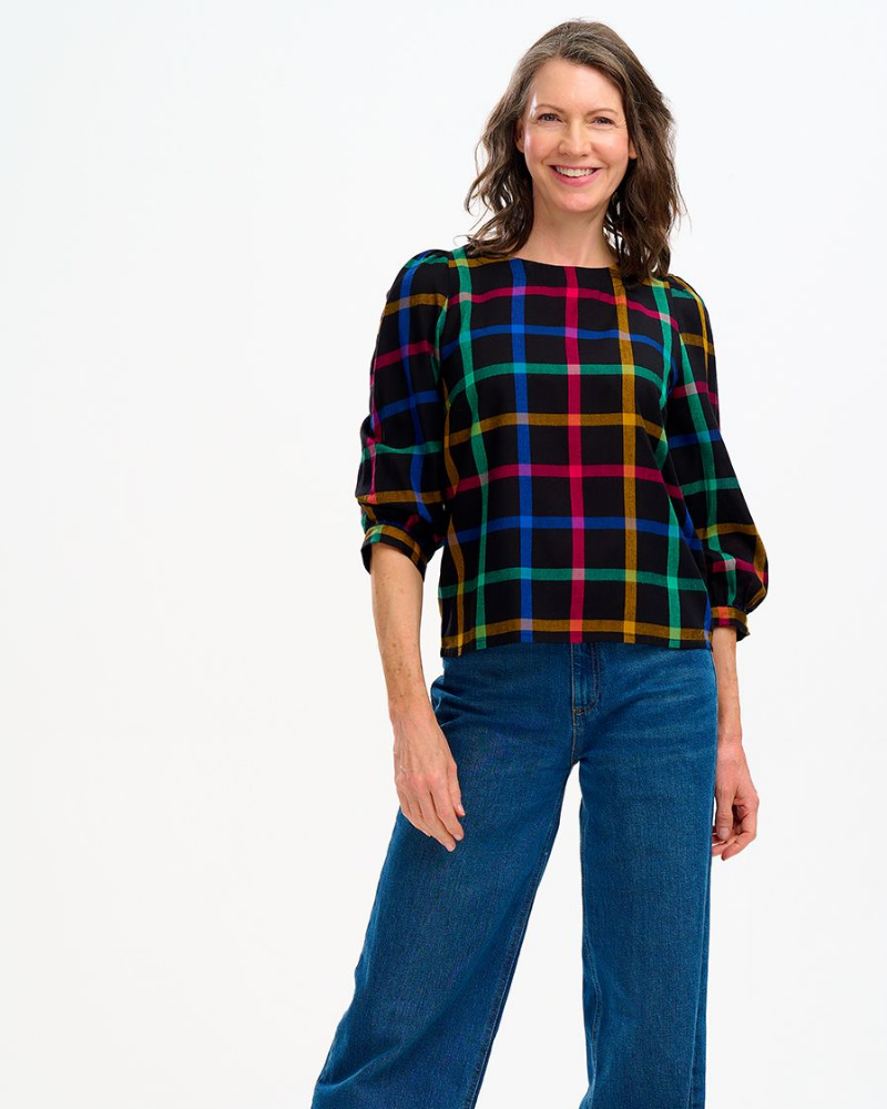 Blaise Rainbow Check Top by Sugarhill Brighton