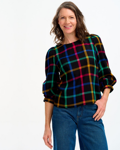 Blaise Rainbow Check Top by Sugarhill Brighton