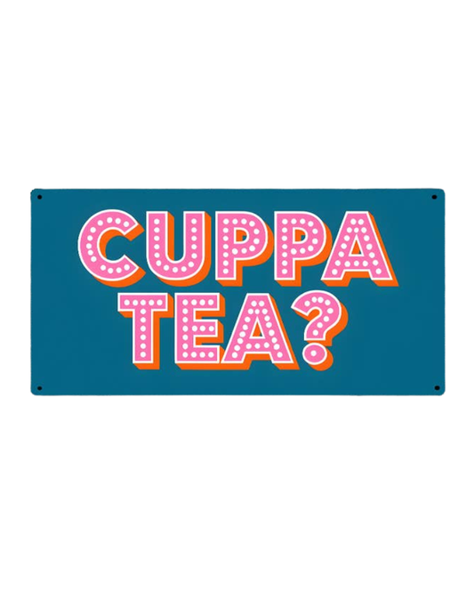 Cuppa Tea? Metal Sign Plaque 6x3inch