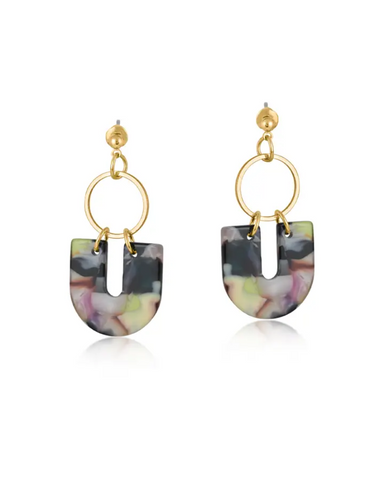 Camille Geometric Stud Statement Resin Earrings