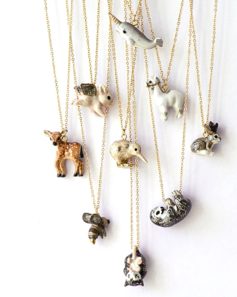 Hedgehog Porcelain Necklace by Camp Hollow