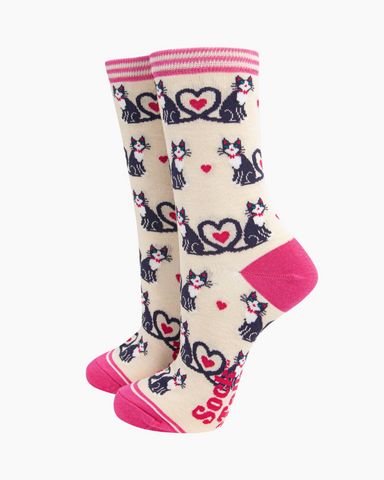 Cat Heart Tails Ladies Socks Assorted