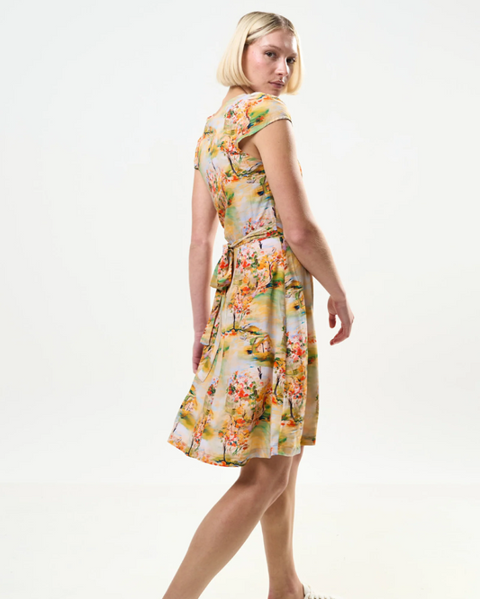 Cathleen Mini Oriental Landscape Tea Dress by Louche London